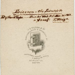 CDV of John Ericcson, Inventor of the USS Monitor, with Rare Inscription by John Rogers Meigs