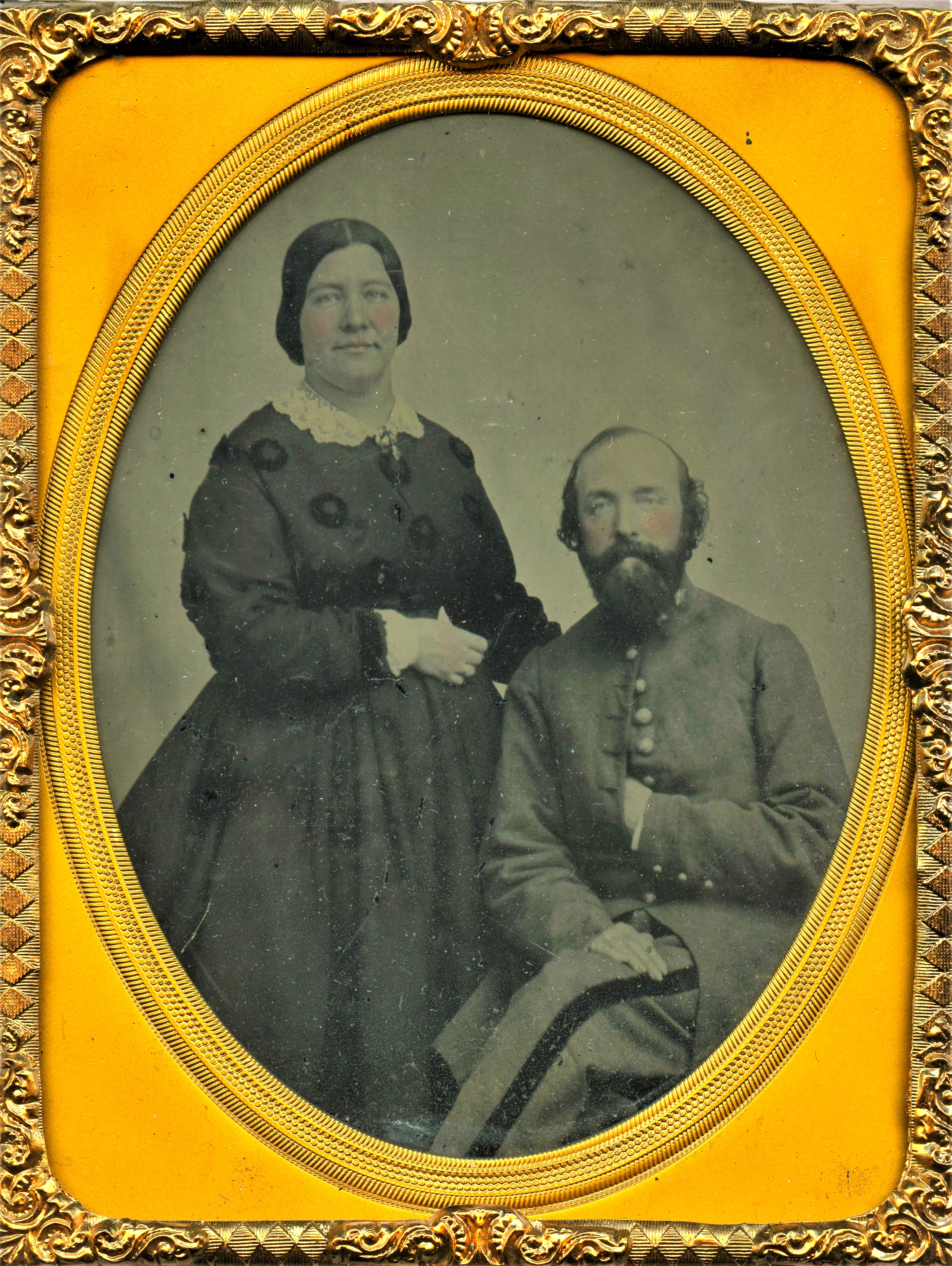 Half Plate and Quarter Plate Ambrotypes of Confederate Lt. Colonel and Wife