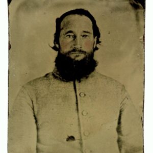 Ninth Plate Tintype Confederate in Shell Jacket with Gibson Wooden Buttons