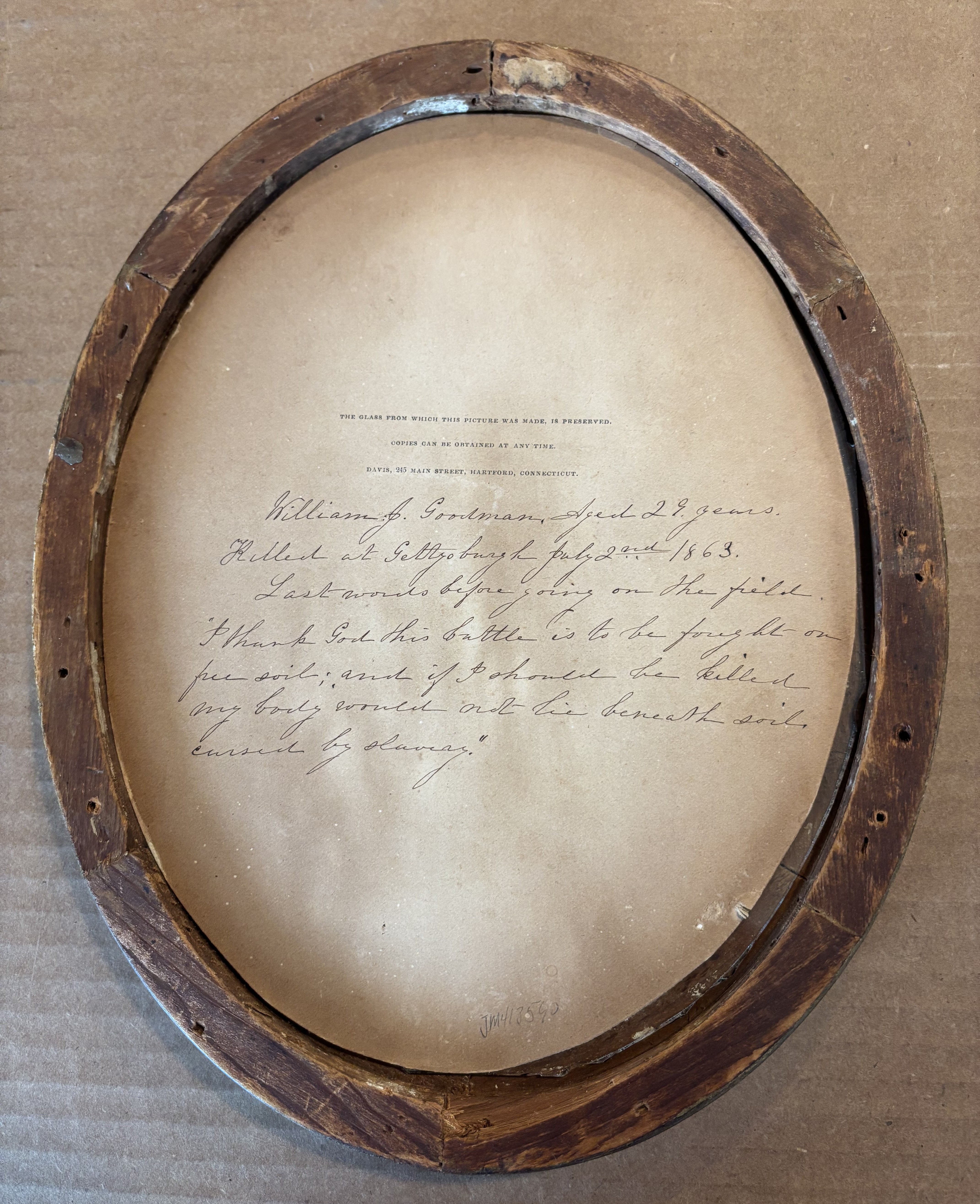 Cpl. Wm. J. Goodman, Co. H, 44th NY Infantry (Ellsworth’s Avengers), Killed at Gettysburg