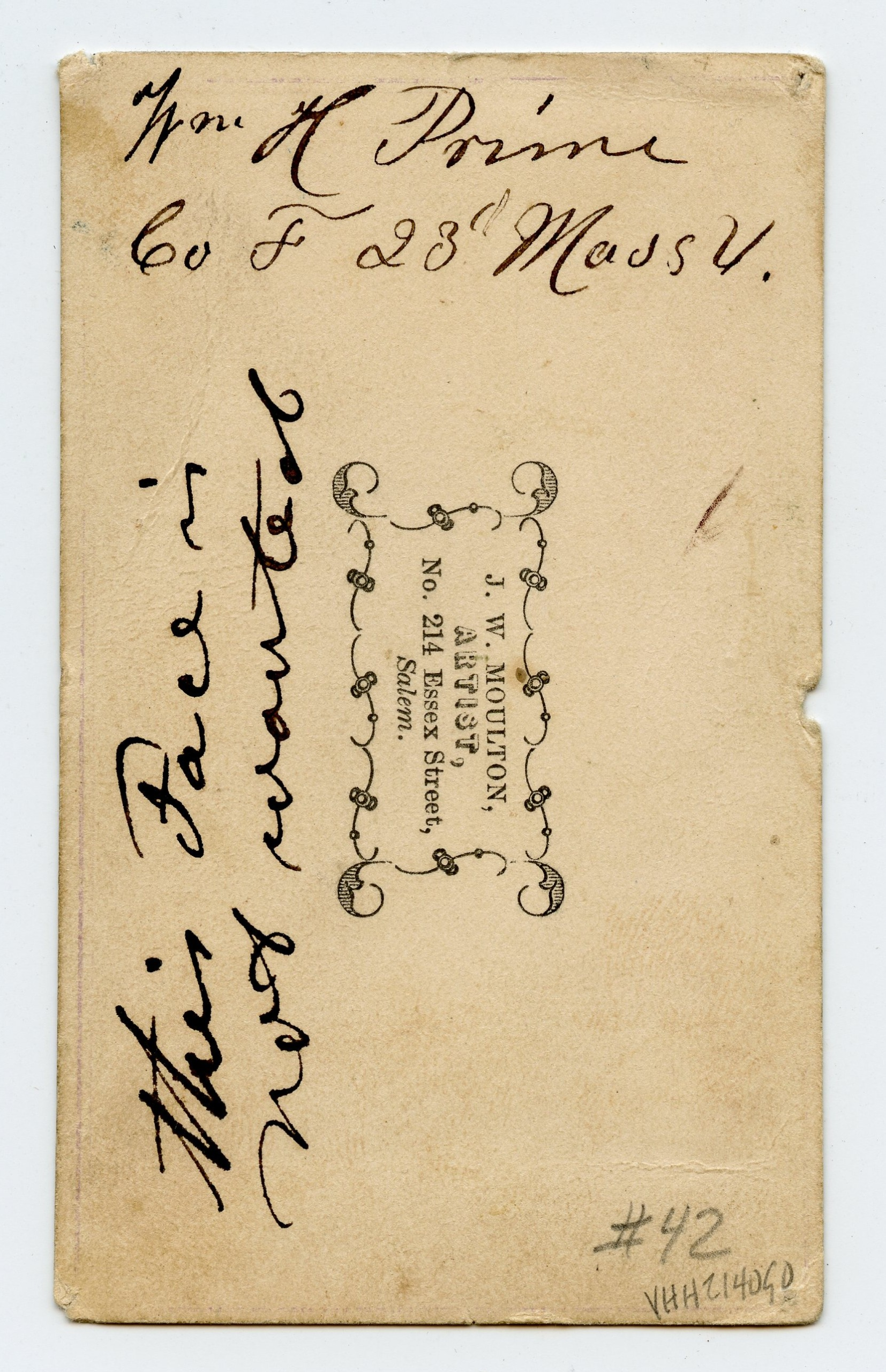 US Army Hospital Steward William H. Prime, 23rd Mass. Vols.